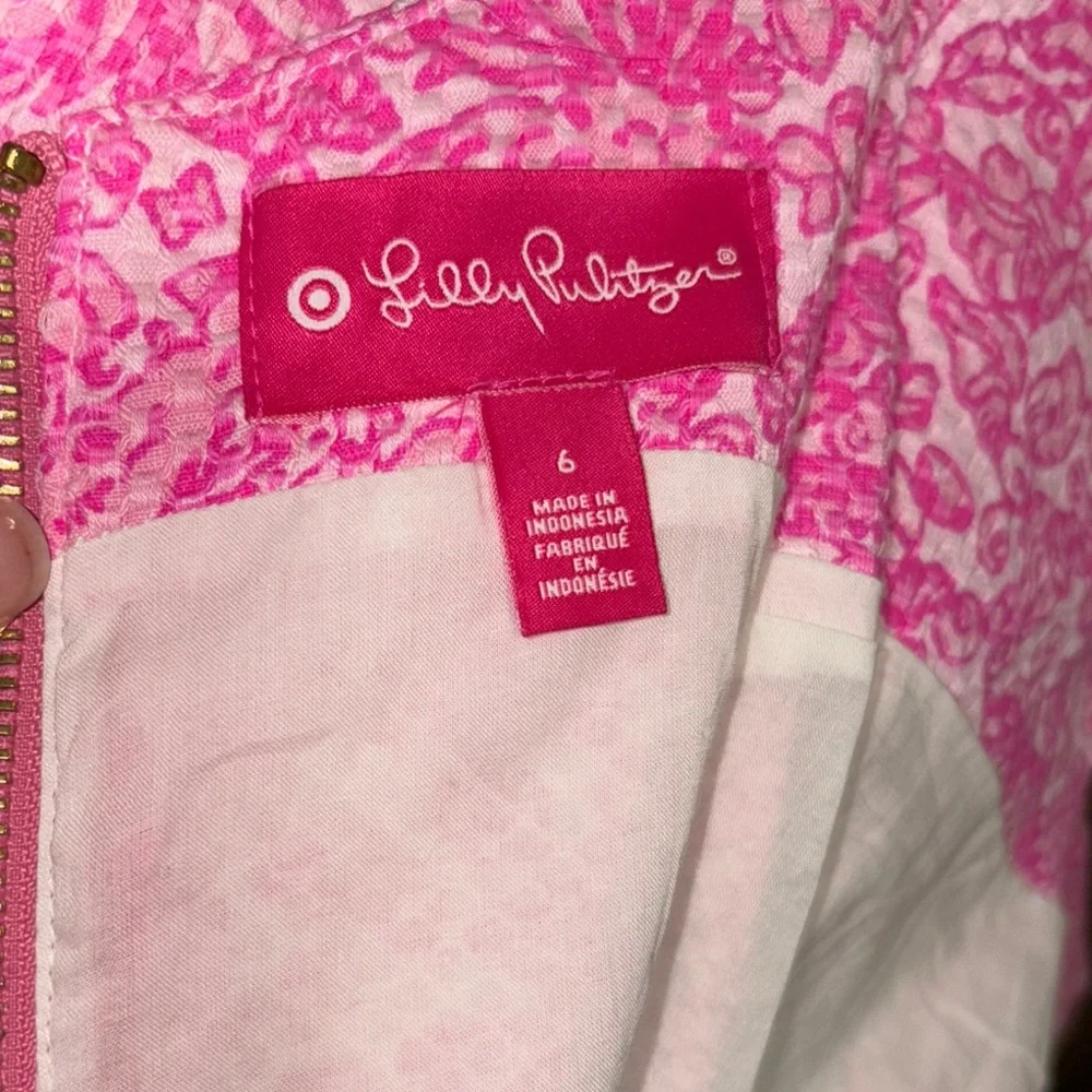 Lilly Pulitzer Pink See Ya Later Shift Dress Size 6 - Picture 4 of 9